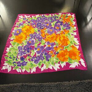 Vintage Emanuel Ungaro Silk Scarf – 52"x52" Bold Floral Print